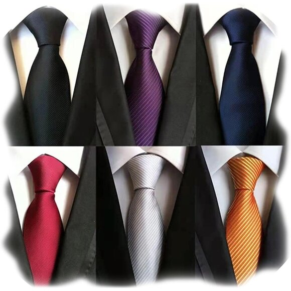 JACQUARD Lot 6 PCS Classic Men's Silk Tie Necktie Woven Neck Ties